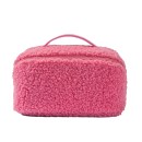 JTCB-H032New Teddy Velvet Bag Large Capacity Beauty Storage Bag Travel Portable Cosmetic Bag