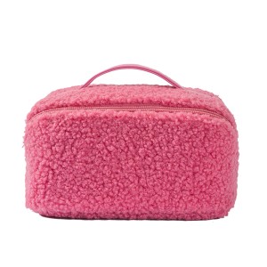 JTCB-H032New Teddy Velvet Bag Large Capacity Beauty Storage Bag Travel Portable Cosmetic Bag