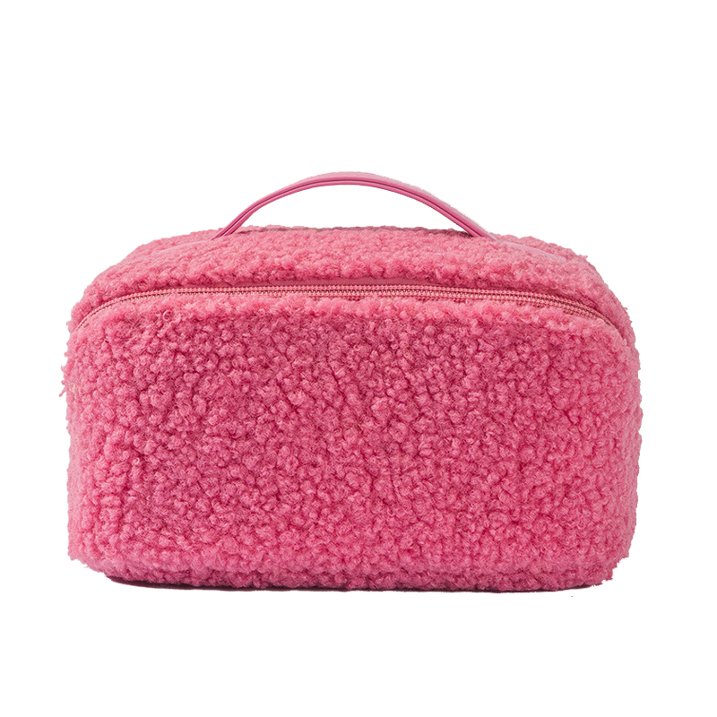 JTCB-H032New Teddy Velvet Bag Large Capacity Beauty Storage Bag Travel Portable Cosmetic Bag