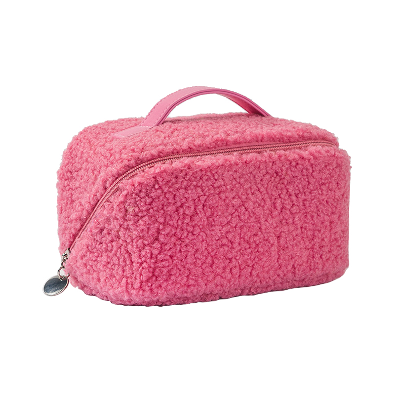 JTCB-H032New Teddy Velvet Bag Large Capacity Beauty Storage Bag Travel Portable Cosmetic Bag