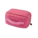 JTCB-H032New Teddy Velvet Bag Large Capacity Beauty Storage Bag Travel Portable Cosmetic Bag