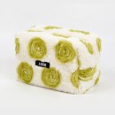 JTCB-H041Three-dimensional floral decorative cosmetic storage bag plush travel toiletry bag square zipper cosmetic bag