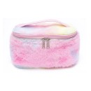 JTCB-N038 plush portable cosmetic bag gradient color rectangular large capacity makeup bag portable toiletry bag