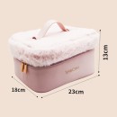 Pink Plush Portable Makeup Storage Bag