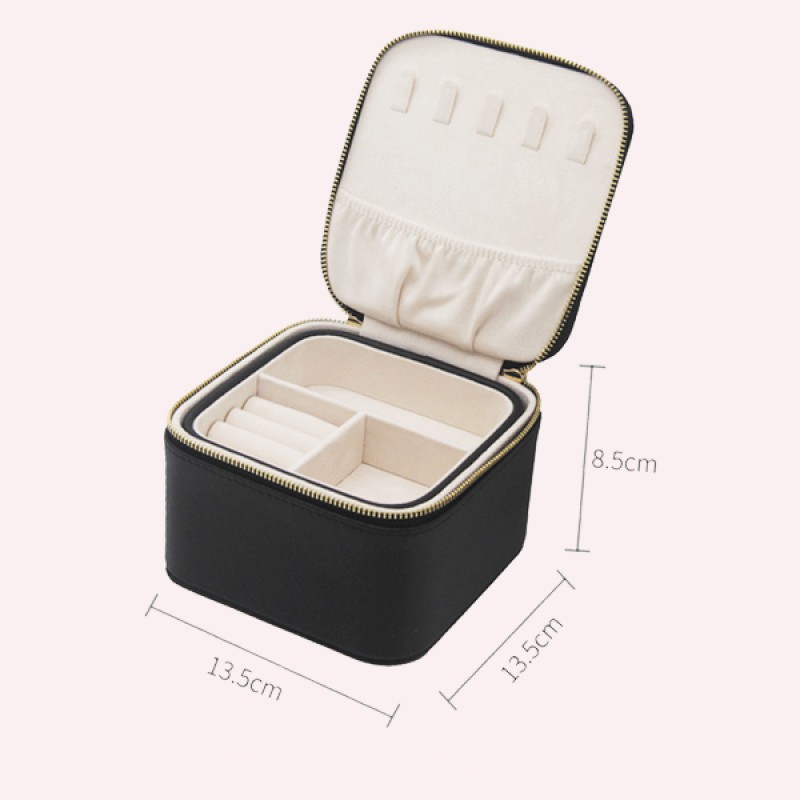 JTF-J002 Portable travel simple and compact PU jewelry layered storage box