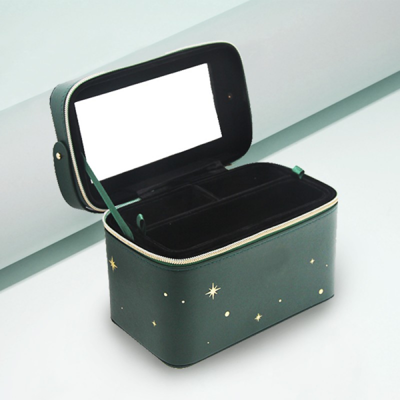 Storage Box Portable Travel Portable Makeup Case With Mirror